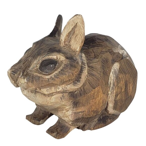 Arthur Shoemaker Rabbit Wood Carved Miniature Animal Folk Art Vintage - Picture 8 of 8